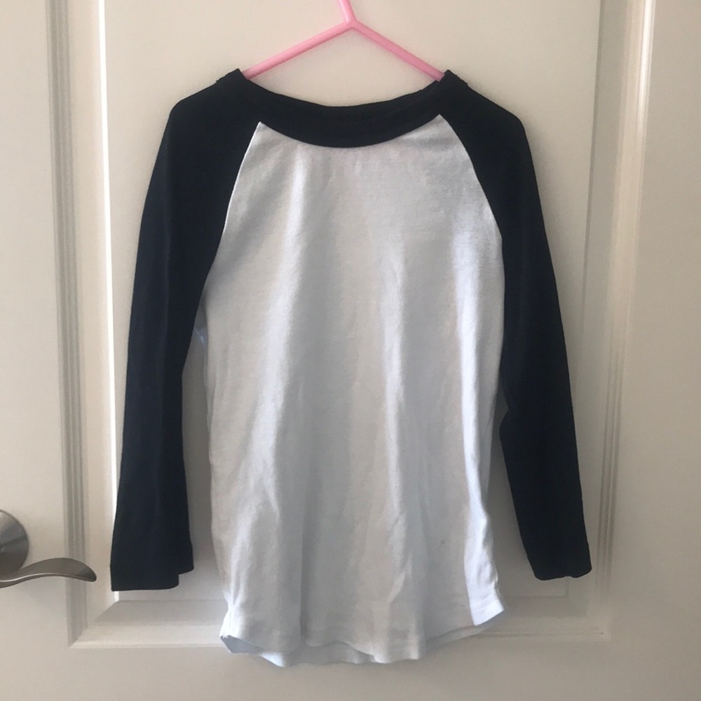 Black and White Baseball Tee